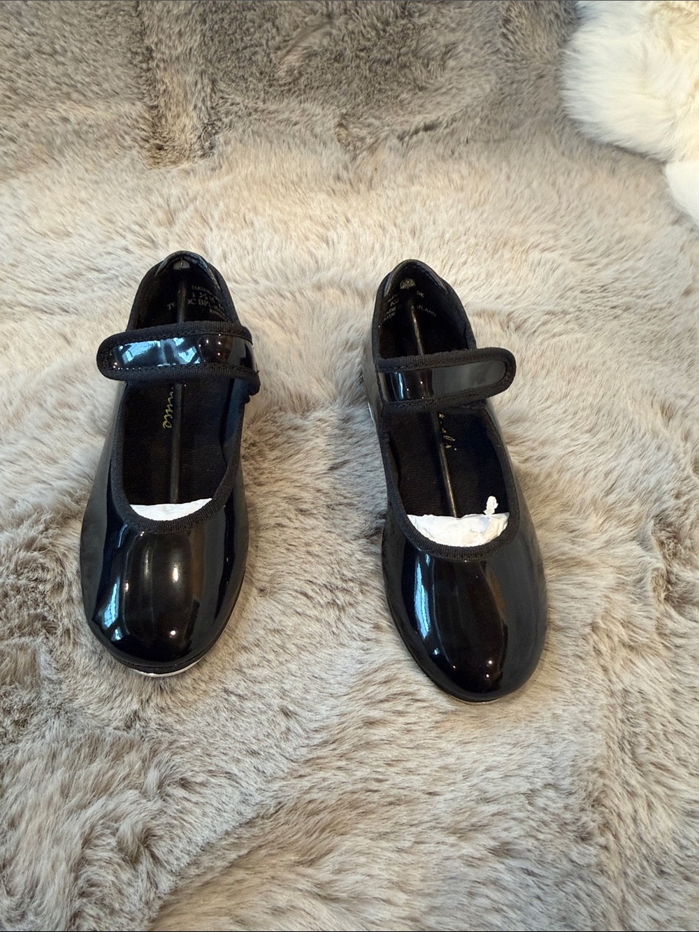 Theatricals Footwear T9050C Black Patent Teletone Tap Dance Shoes Size 8.5M NWT